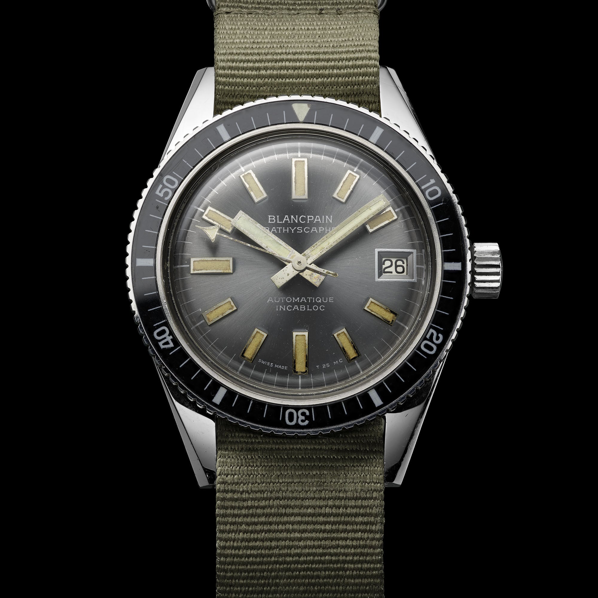 Original 1968 Blancpain Bathyscaphe, the civilian diver's watch used as the design reference for the 70th anniversary