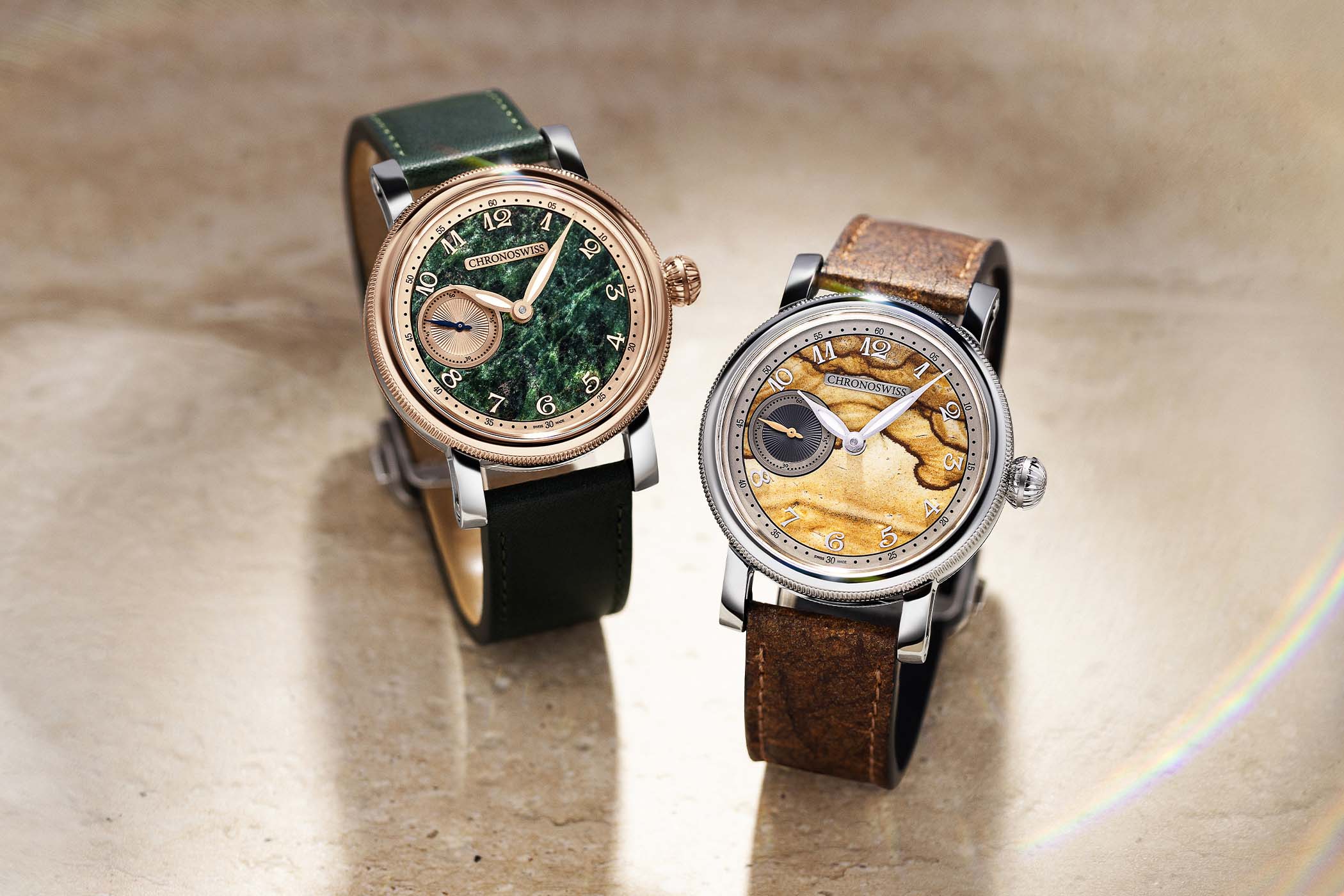 Chronoswiss Goes Stone: The Small Second Jasper and Serpentine Are the Brand's Most Tactile Dials Yet