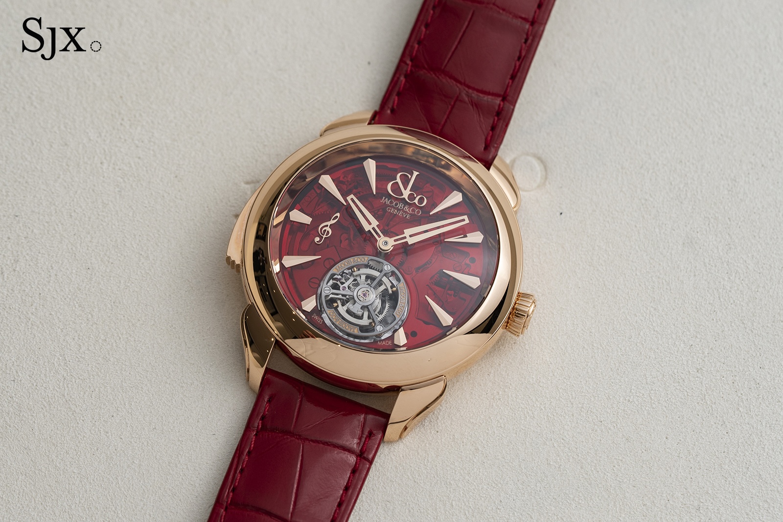 Jacob & Co. Brings Back the Palatial Flying Tourbillon Minute Repeater with a Red Crystal Dial and a Reworked Movement