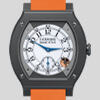 F.P. Journe Élégante 48mm Titalyt with orange rubber strap, the quartz independent watchmaker piece Casemiro turned up wearing at the 2026 World Cup
